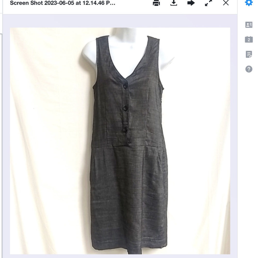 Theory Wool Linen Sleeveless V-Neck Shift Jumper Dress 6 RARE - Picture 8 of 8